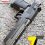 ปืนอัดลมพลาสติก Desert Eagle ชักยิงทีล่ะนัด นกสับได้ ลำกล้องยาว 7.5 นิ้ว หนัก 407 กรัม ใช้ลูกกระสุนพลาสติก 6 มิล (เป็นโลหะเฉพาะสไลน์ท่อนหลังเท่านั้น)