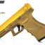 ปืนอัดลมเหล็ก Glock 17 สีทูโทน ชักยิงทีล่ะนัด ลำกล้องยาว 7 นิ้ว หนัก 668 กรัม ใช้ลูกกระสุนพลาสติก 6 มิล