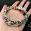 สร้อยข้อมือเงินแท้ สไตล์กอธิก เรียบสลับลาย Sterling Silver 925 NSWB1721