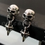 ต่างหูเงินแท้ ลายหัวกะโหลกห้อยกางเขน Sterling Silver 925 NSER2202