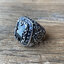 แหวนเงินแท้ฝังนิลเหลี่ยม กอธิคสไตล์แอนทีค Onyx Emerald Sterling Silver 925 NSRG1634