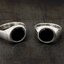 แหวนเงินแท้ ฝังนิลหน้าเรียบ ทรงกลม ONYX & Sterling Silver 925 NSRG2473
