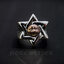 แหวนดาว Star of David ฝังหน้ากาก เสือ หลวงพ่อเพี้ยน วัดเกริ่นกฐิน จ.ลพบุรี Sterling Silver 925 NSRG2712