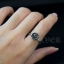 แหวนเงินแท้ สัญลักษณ์ สันติภาพ ฝังนิลแท้ Sterling Silver 925 NSRG2052