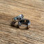 ต่างหูห่วงเงินแท้ บ่าร่องคู่ ฝังเพชร ขนาดหน้ากว้าง 5mm Sterling Silver 925 NSER1733