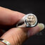แหวนเงินเรียบฝังหน้ากาก เสือ หลวงพ่อเพี้ยน วัดเกริ่นกฐิน จ.ลพบุรี Sterling Silver 925 NSRG2715