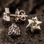 ต่างหูทองคำขาวแท้ ฝังเพชรเม็ดเดียว Star of David earrings in 18k with Diamond. NSWG1063