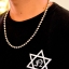 สร้อยคอ ลายบอลกลมรมดำ 5มิล Star of David T-Bar 23" Sterling Silver 925 NSNL546