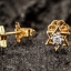 ต่างหูทองคำแท้ ฝังเพชรตรงกลาง Star of David earrings in 18k with Diamond. NSER1062