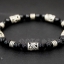 สร้อยข้อมือหินนิล แต่งด้วยหมุดเงินแท้ลายกราฟฟิก สลับรอบเส้น Onyx & Sterling Silver 925 NSSV2027