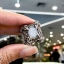 แหวนเงินแท้ฝังด้วยมูนสโตนสีรุ้งแท้ Rainbow Moonstone Sterling Silver ring 925 NSRG1916
