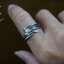 แหวนเงินแท้ ลายขนนก แหวนฟรีไซส์ หน้ากว้าง 5 mm Sterling Silver 925 NSRG2840