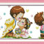 love-1152 *สินค้าหมด* ชุดปักครอสติช ลายสุขสันต์วันแต่งงาน ขนาด 79*33 ซม.ผ้าครอสติช 11CTพิมพ์ลายปักบนผ้า+ไหมคอตตอน 24 สี+ผังลาย+เข็ม