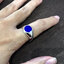 แหวนเรียบฝังลาพิส ลาซูลี (Lapis lazuli) หินเจียรปาดหน้าเรียบ Sterling Silver 925 NSRG2723