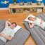 Intex 2-In-1 Airbed 5ft (Queen) 1.52x2.03x0.46 m Grey no.67744 + 2 Pillows & DQIII-S Air Pump