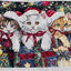 cat-1015 *สินค้าหมด* ชุดปักครอสติช ลายแมวน้อยคริสต์มาส (ปักเต็มผืนผ้า ปักครั้งละ 3 เส้นเล็ก) ขนาด 38*27 ซม.ผ้าครอสติช 11CTพิมพ์ลายปักบนผ้า ไหมคอตตอน 35 สี ผังลาย เข็ม