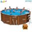 Intex 16ft 8in Wood-Grain Pool Set w/Cartr.-Saltwater System (5.08 x 1.24 m) No.54464