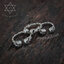 แหวนเงินแท้ หัวกะโหลกคู่ ตัวก้านลายกระดูก Sterling Silver 925 NSRG2794