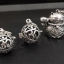 กระเช้าทรงกลม ลายโอม เปิดฝาได้ Sterling Silver 925 NSPD2475