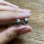 ต่างหูห่วงเงินแท้ บ่าร่องคู่ ฝังเพชร ขนาดหน้ากว้าง 5mm Sterling Silver 925 NSER1733