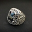 แหวนเงินแท้ฝังนิลเหลี่ยม กอธิคสไตล์แอนทีค Onyx Emerald Sterling Silver 925 NSRG1634