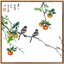 bird-1064 *สินค้าหมด* ชุดปักครอสติช ลายนกน้อยเกาะกิ่งลูกพลับ ขนาด 50*50 ซม.ผ้าครอสติช 11CTพิมพ์ลายปักบนผ้า ไหมคอตตอน 33 สี ผังลาย เข็ม