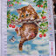 cat-1104 *สินค้าหมด* ชุดปักครอสติช ลายแมวน้อยเกาะต้นเชอรี่ (ปักเต็มผืนผ้า ไม่มีเดินเส้น ผ้า11CTพิมพ์ลาย ปัก 3 เส้นเล็ก) ขนาด 40*50 ซม.ผ้าครอสติช 11CTพิมพ์ลายปักบนผ้า ไหมคอตตอน 25 สี ผังลาย เข็ม