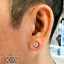 ต่างหูเงินแท้ ชุบทองคำขาว ฝังเพชร เกรดพรีเมี่ยม ขนาด 6.5mm NSER1694