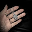 เลี่ยมพลาสติกกันน้ำ และจับขอบเงินแท้แบบสันเหลี่ยม Sterling Silver 925 NSSV3438