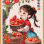 girl-1131 *สินค้าหมด* ชุดปักครอสติช ลายสาวน้อยแอปเปิ้ล (ปักเต็มผืนผ้า ไม่มีเดินเส้น ผ้า11CTพิมพ์ลาย ปัก 3 เส้นเล็ก) ขนาด 56*75 ซม.ผ้าครอสติช 11CTพิมพ์ลายปักบนผ้า ไหมคอตตอน 27 สี ผังลาย เข็ม
