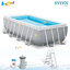 Intex ส่งฟรี สระสี่เหลี่ยมปริซึ่มเฟรม 4x2x1 ม. เครื่องกรองระบบไส้กรอง-บันได รุ่น 26788