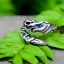 แหวนเงินแท้ มังกรฟรีไซส์ ตัวเรือนตัน Sterling Silver 925 NSRG812