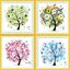 tree-1052 *สินค้าหมด* ชุดปักครอสติช ลายเซต 4 ชิ้น ต้นไม้ 4 ฤดู ขนาดภาพละ 46*46 ซม.ผ้าครอสติช 11CTพิมพ์ลายปักบนผ้า ไหมคอตตอน 64 สี ผังลาย เข็ม