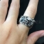 แหวนเงินแท้มังกรลายฉลุ รมดำ Sterling Silver 925 NSRG2328