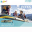 Intex Seahawk 4 Boat Set w/Alum. Oars & Air Pump + Motor Mount Kit + 8201