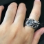 แหวนเงินแท้มังกรลายฉลุ รมดำ Sterling Silver 925 NSRG2328