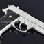 ปืนอัดลมพลาสติก Beretta สีบอร์นเงิน ชักยิงทีล่ะนัด ลำกล้องยาว 8 นิ้ว หนัก 213 กรัม