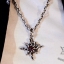 จี้เงินแท้พระอาทิตย์ ฝังพลอยแดง Sterling Silver 925 NSPD132