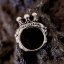 แหวนเงินแท้ ทรงมงกุฎชู สีดำ ฝังนิล Sterling Silver 925 NSRG1372