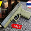 ปืนอัดลมเหล็ก Glock 17 สีทูโทน ชักยิงทีล่ะนัด ลำกล้องยาว 7 นิ้ว หนัก 668 กรัม ใช้ลูกกระสุนพลาสติก 6 มิล