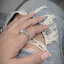 แหวนเงินแท้ หัวกะโหลกคู่ ตัวก้านลายกระดูก Sterling Silver 925 NSRG2794