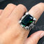 แหวนเงินแท้ เล็บมังกรฝังพลอยสีเขียวมรกต Sterling Silver 925 NSRG2516
