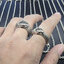 แหวนเงินแท้ ลายงูกินหาง ดวงตาฝังพลอย (รุ่นใหญ่ 8mm) Ouroboros Sterling Silver 925 NSRG2709