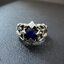 แหวนเงินแท้ สไตล์กอธิกฝังไพลิน (Blue Sapphire) Sterling Silver 925 NSRG2702