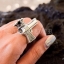 แหวนเงินแท้ ทรงปืน ฝังนิล Sterling Silver 925 NSRG1371