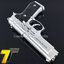 ปืนอัดลมพลาสติก Beretta สีบอร์นเงิน ชักยิงทีล่ะนัด ลำกล้องยาว 8 นิ้ว หนัก 213 กรัม
