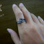 แหวนเงินแท้ ลายขนนก แหวนฟรีไซส์ หน้ากว้าง 5 mm Sterling Silver 925 NSRG2840