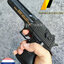 ปืนอัดลมพลาสติก Desert Eagle ชักยิงทีล่ะนัด นกสับได้ ลำกล้องยาว 7.5 นิ้ว หนัก 407 กรัม ใช้ลูกกระสุนพลาสติก 6 มิล (เป็นโลหะเฉพาะสไลน์ท่อนหลังเท่านั้น)