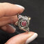 แหวนเงินแท้ ลายบ่วงนาคบาศก์ฝังทับทิม Sterling Silver 925 NSRG2601