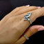 แหวนพญานาคเนื้อเงินแท้ตาฝังพลอยสวาไลท์สีเขียวสว่าง Sterling Silver 925 NSRG2602